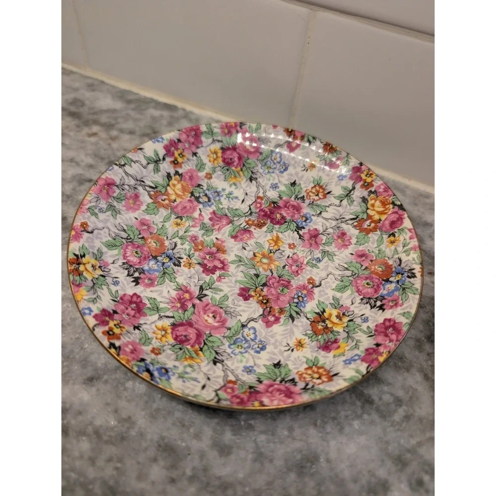 BCM‎ Lord Nelson Ware TEACUP SAUCER Set Of 2 ~Marina Floral ~ Made In  England
